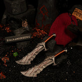 Blades of Chaos Replica - Kratos’ Twin Blades - 13cm Weathered Metal Set with Gift Box - God of War Ragnarok Decor