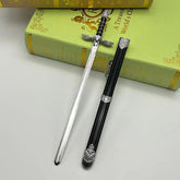 Sword of Altair replica (22cm die-cast zinc alloy sword) — hero shot with sword drawn from its scabbard, by BlacksmithSONG.