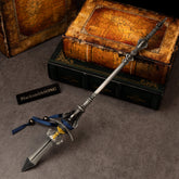 Chu-Bai Spear replica (35cm die-cast zinc alloy polearm) — silver-gray spear with navy ribbon, by BlacksmithSONG.