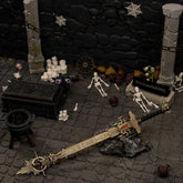 Golden Epitaph replica (30cm die-cast zinc alloy sword) — Elden Ring sword in a handcrafted tomb diorama, by BlacksmithSONG.