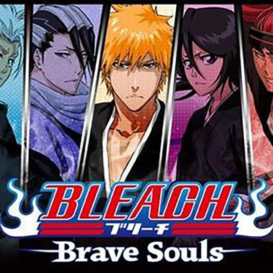 Bleach Brave Souls anime characters promotional image, vibrant backgrounds, BlacksmithSONG collectible context