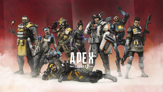 Anime-style Apex Legends characters standing together, gaming artwork for display and cosplay.