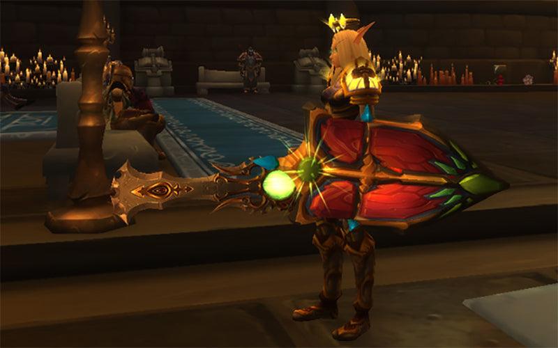 World of Warcraft Burning Crusade Sword Breaker's Bulwark Replica - Felmyst's Sunwell Plateau equipment | Scaled TBC Raid Display - BlacksmithSONG