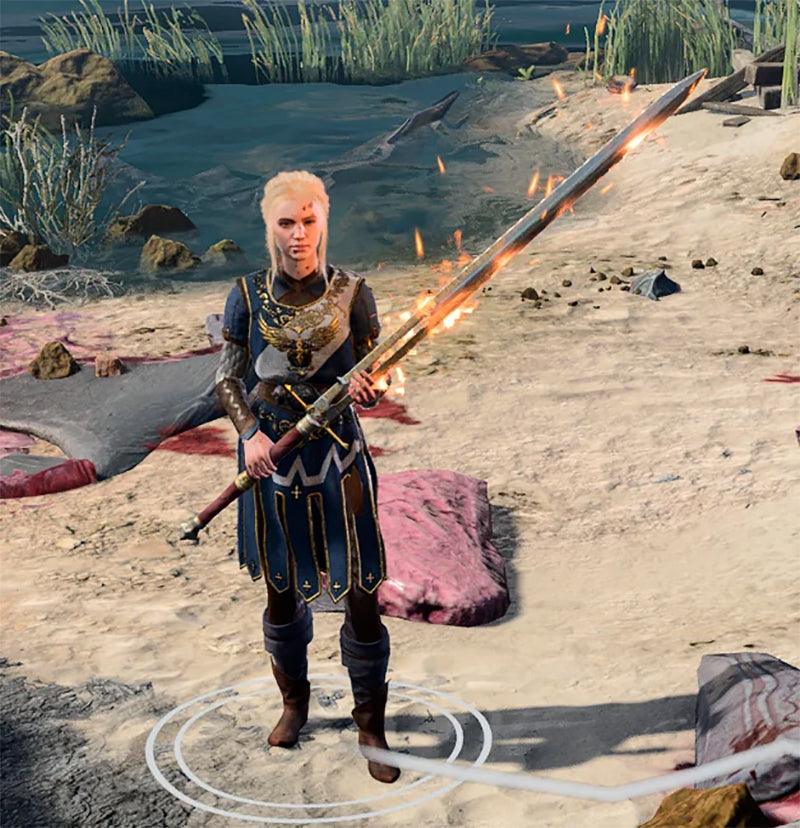 Everburn Flame Blade - BG3 Commander Zhalk's Greatsword 1:6 | Infernal Commander's Relic | Nautiloid Crash Survivor Display for Hellscape Enthusiasts - BlacksmithSONG