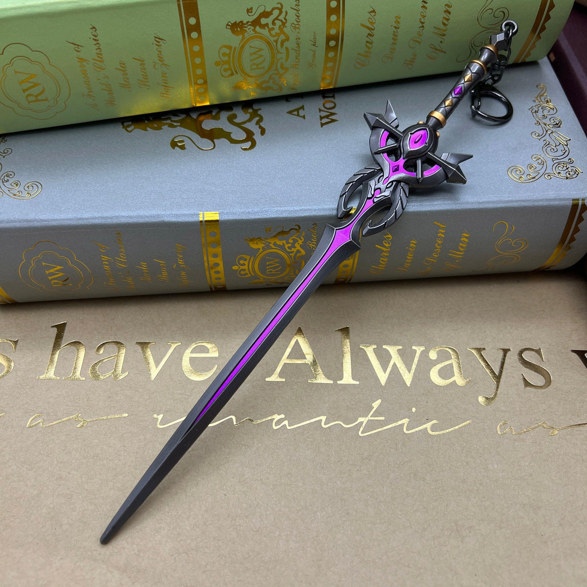 Genshin Impact Festering Desire Sword 1:6 Zinc Alloy Die-Cast - Albedo's Corrosion Energy Blade, Dragonspine Battle-Ready Texture, Anime Weapon Replica - BlacksmithSONG