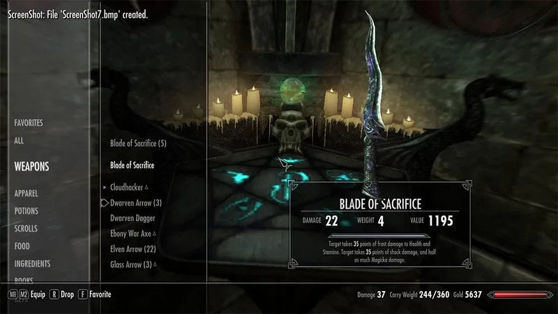 Skyrim Blade of Sacrifice Replica | 1:6 Scale Metal Collectible | BlacksmithSONG - BlacksmithSONG