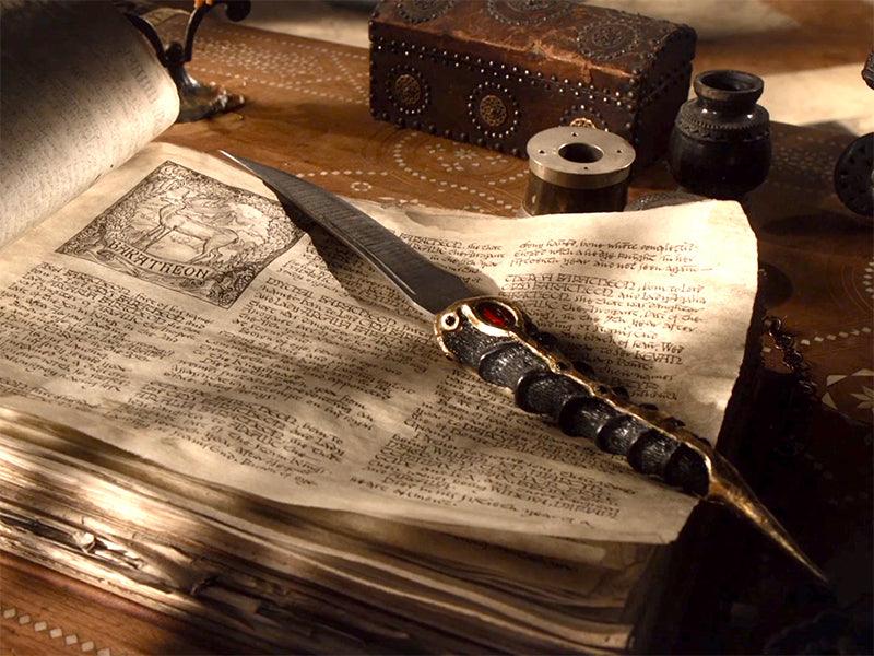 Catspaw Dagger Replica - Game of Thrones Valyrian Steel Blade 18cm/7.1in | Arya Stark & Night King Assassination Collectible | Dragonbone Handle Zinc Alloy Display Weapon for ASOIAF Fans - BlacksmithSONG