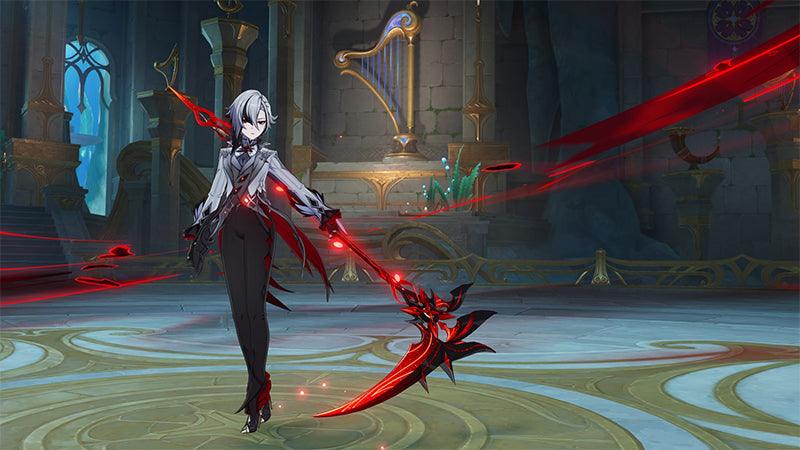 Genshin Impact Crimson Moon Scythe Replica - Arlecchino's Dual-Mode Weapon | Second Form Polearm Collector's Edition - BlacksmithSONG