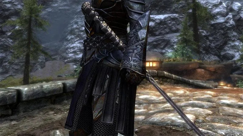 Ebony Blade Daedric Replica - Skyrim Mephala's Whispering Door Artifact 1:6 Scale | Betrayer's Relic with Blood Curse | Dark Brotherhood Zinc Alloy Display for Night Mother's Chosen - BlacksmithSONG