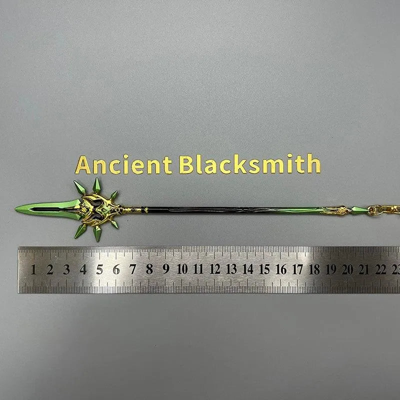 Primordial Jade Winged-Spear Replica | Genshin Impact Metal Spear | Collectible | BlacksmithSONG - BlacksmithSONG