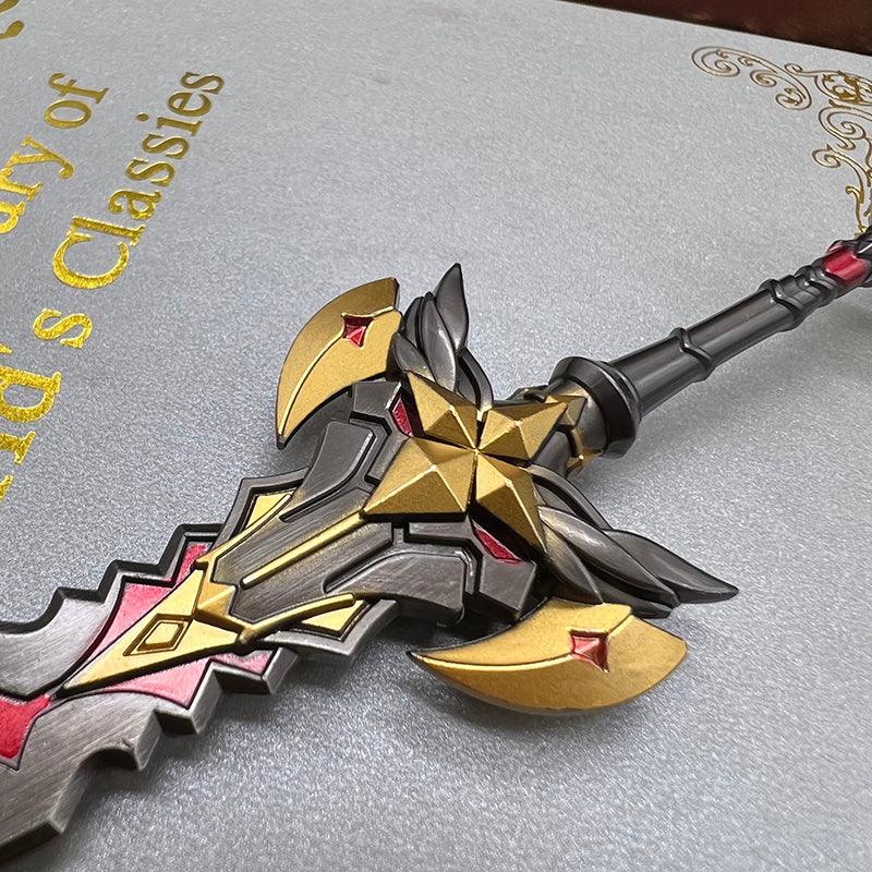 Genshin Impact Black Sword 1:6 Zinc Alloy Replica - Shadow-Etched Battle Pass Blade, Spartan Forged Edge, Gamer Cave Artifact Collection - BlacksmithSONG