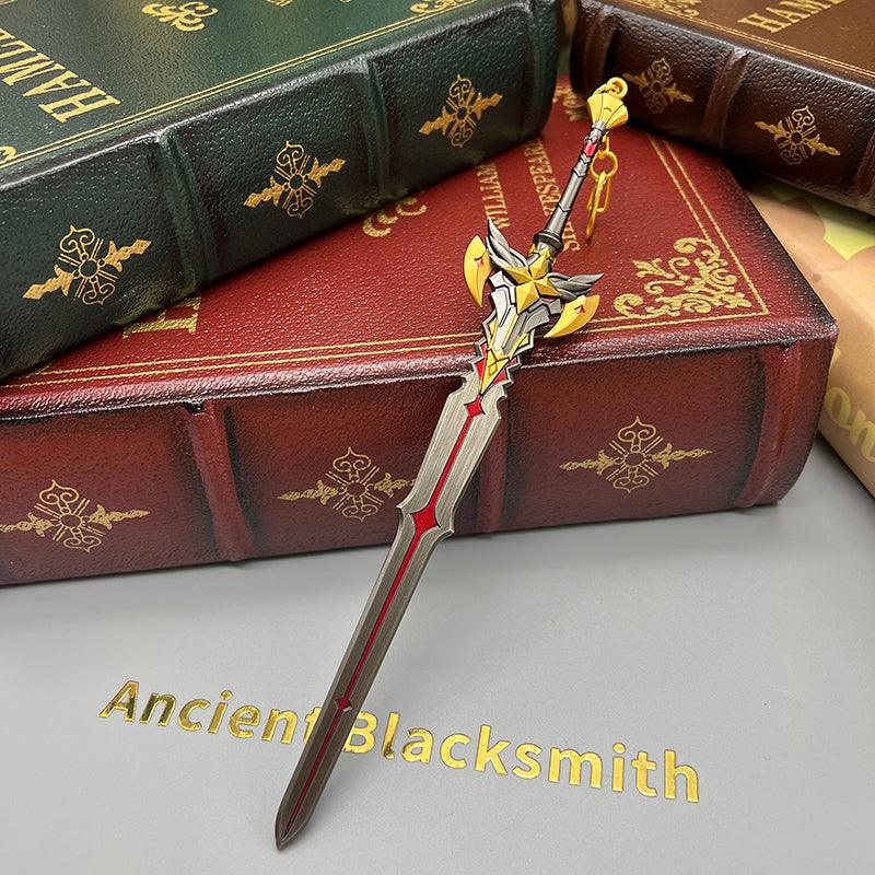 Genshin Impact Black Sword 1:6 Zinc Alloy Replica - Shadow-Etched Battle Pass Blade, Spartan Forged Edge, Gamer Cave Artifact Collection - BlacksmithSONG
