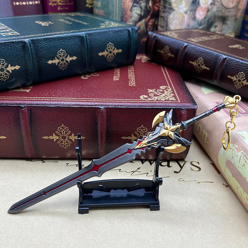 Genshin Impact Black Sword 1:6 Zinc Alloy Replica - Shadow-Etched Battle Pass Blade, Spartan Forged Edge, Gamer Cave Artifact Collection - BlacksmithSONG