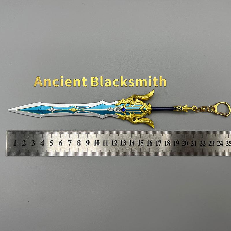 Genshin Impact Song of Broken Pines 1:6 Aerospace Zinc Alloy Claymore - Noblesse Frostcarved Relic for Tactical Game Room Display - BlacksmithSONG