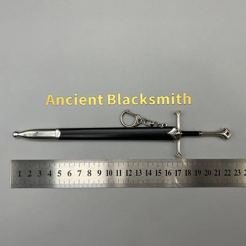 Narthil Elven Longsword - Lord of the Rings 1:6 Scale Artisan Metalwork | Leaf-Blade Design with Sindarin Script | Fantasy Decor for Rivendell Collectors - BlacksmithSONG