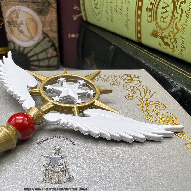 Dream Wand Replica - Cardcaptor Sakura Kinomoto's Evolving Staff 1:6 Scale | Celestial Star Embossed Zinc Alloy | Magical Girl Transformation Collector's Edition - BlacksmithSONG
