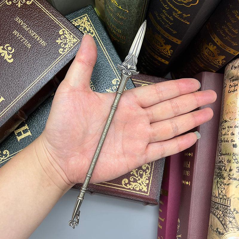 Athena's Spear Replica - AC Odyssey Divine Weapon 1:6 Scale | Greek Pantheon Artifact | Atlantis DLC Inspired Display for Mythological Collectors - BlacksmithSONG