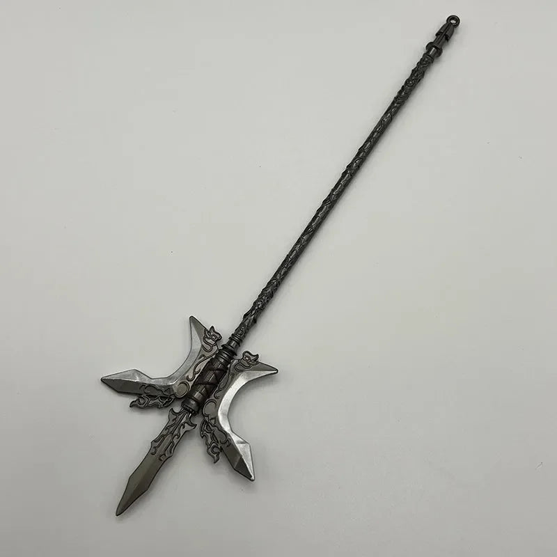 1:6 scale anime-style zinc alloy axe replica with ornate details on white background