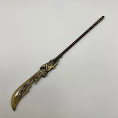 Anime-style zinc alloy fantasy spear replica with ornate dragon details on white background