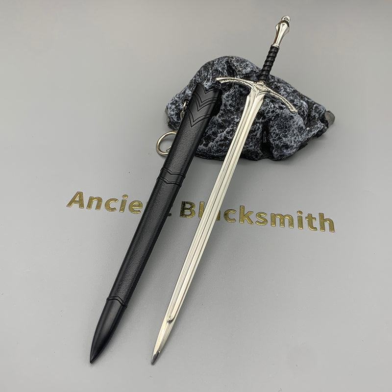Glamdring Sword Replica - LOTR Gandalf's Foehammer 1:6 Zinc Alloy Weapon | Elvish Rune-Engraved Blade | Zinc Alloy Collector Display for Tolkien Fans - BlacksmithSONG