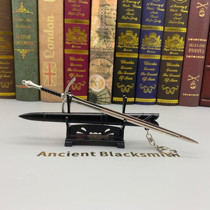 Glamdring Sword Replica - LOTR Gandalf's Foehammer 1:6 Zinc Alloy Weapon | Elvish Rune-Engraved Blade | Zinc Alloy Collector Display for Tolkien Fans - BlacksmithSONG