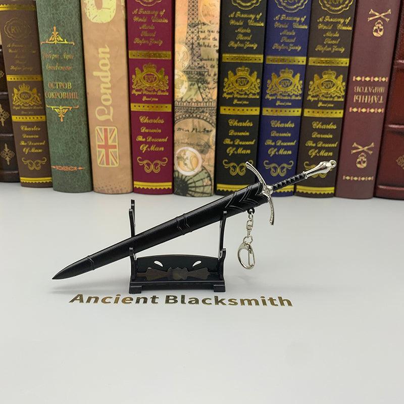 Glamdring Sword Replica - LOTR Gandalf's Foehammer 1:6 Zinc Alloy Weapon | Elvish Rune-Engraved Blade | Zinc Alloy Collector Display for Tolkien Fans - BlacksmithSONG