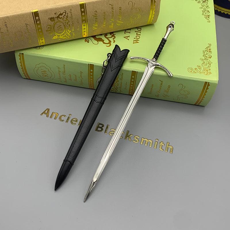 Glamdring Sword Replica - LOTR Gandalf's Foehammer 1:6 Zinc Alloy Weapon | Elvish Rune-Engraved Blade | Zinc Alloy Collector Display for Tolkien Fans - BlacksmithSONG