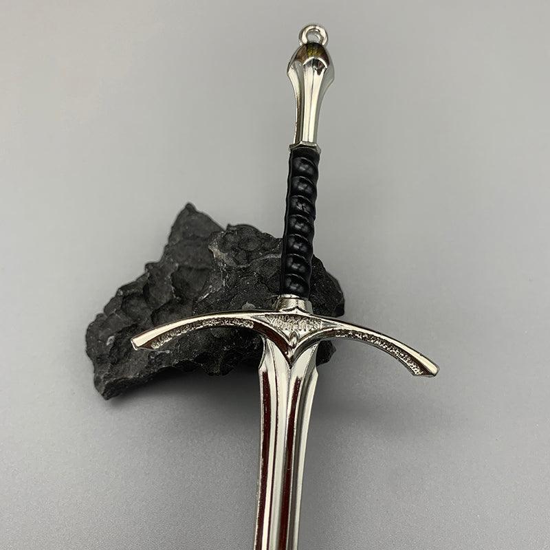 Glamdring Sword Replica - LOTR Gandalf's Foehammer 1:6 Zinc Alloy Weapon | Elvish Rune-Engraved Blade | Zinc Alloy Collector Display for Tolkien Fans - BlacksmithSONG