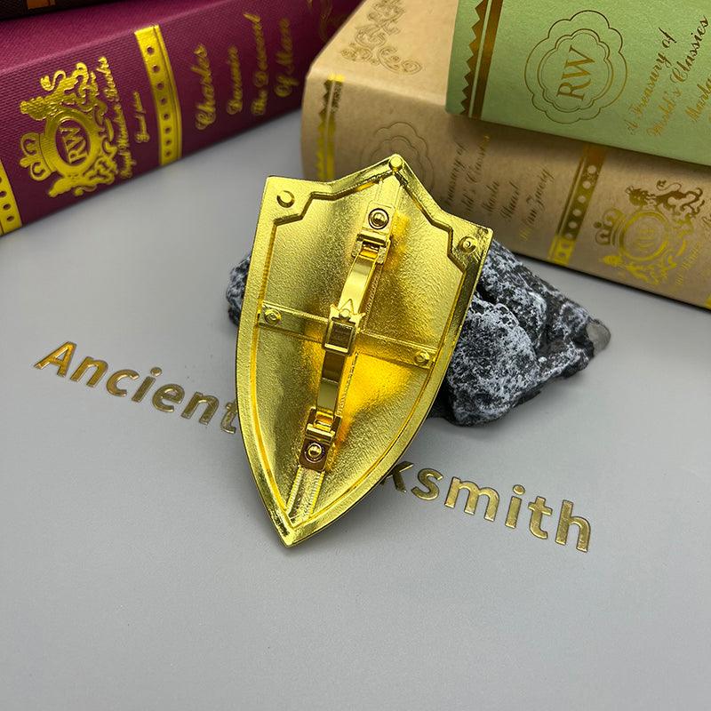 Royal Shield - The Legend of Zelda Hyrule Castle Defender 1:6 Zinc Alloy | Crest-Embossed Zinc Alloy & Royal Gold Enamel | Electrostatic Aged Finish - BlacksmithSONG