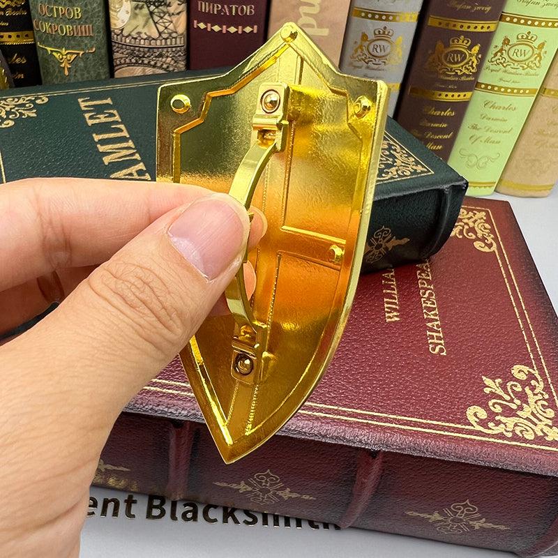 Royal Shield - The Legend of Zelda Hyrule Castle Defender 1:6 Zinc Alloy | Crest-Embossed Zinc Alloy & Royal Gold Enamel | Electrostatic Aged Finish - BlacksmithSONG