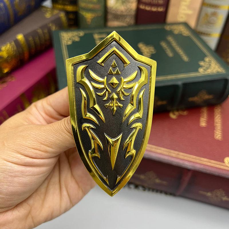 Royal Shield - The Legend of Zelda Hyrule Castle Defender 1:6 Zinc Alloy | Crest-Embossed Zinc Alloy & Royal Gold Enamel | Electrostatic Aged Finish - BlacksmithSONG