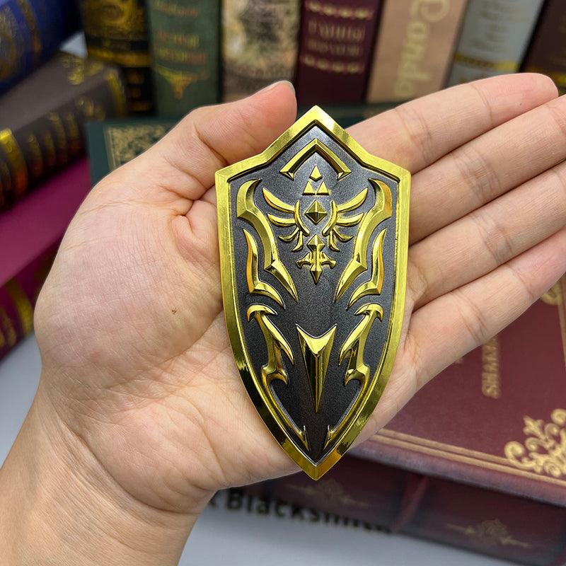Royal Shield - The Legend of Zelda Hyrule Castle Defender 1:6 Zinc Alloy | Crest-Embossed Zinc Alloy & Royal Gold Enamel | Electrostatic Aged Finish - BlacksmithSONG