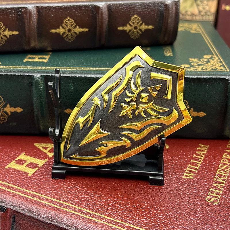 Royal Shield - The Legend of Zelda Hyrule Castle Defender 1:6 Zinc Alloy | Crest-Embossed Zinc Alloy & Royal Gold Enamel | Electrostatic Aged Finish - BlacksmithSONG