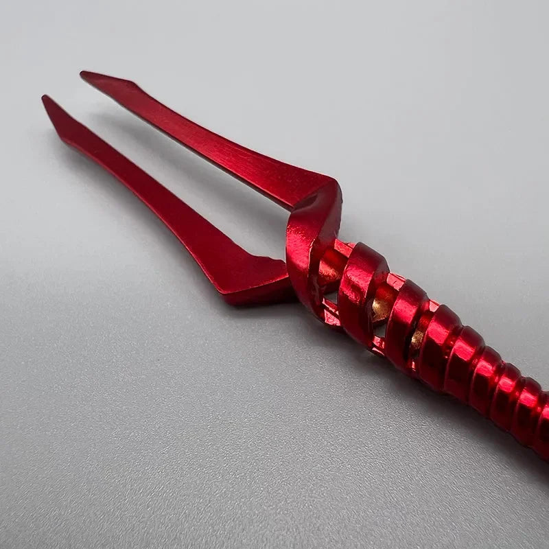 Red zinc alloy anime-style weapon replica with spiral handle for cosplay or display by BlacksmithSONG