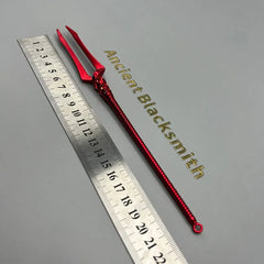 Red zinc alloy anime weapon replica with ruler, collectible by BlacksmithSONG