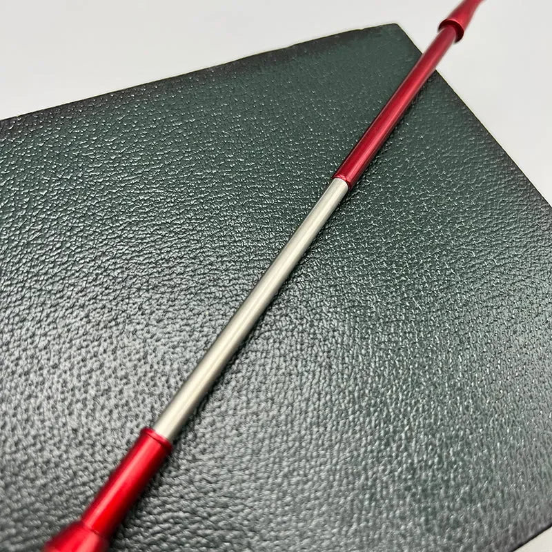 1:6 scale anime zinc alloy red and silver staff replica on textured black surface display