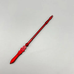 Red anime-style zinc alloy spear replica collectible on a plain background from BlacksmithSONG