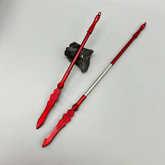 Red 1:6 scale anime-style zinc alloy spear replica collectible on light background
