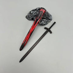 1:6 anime-style black and red zinc alloy sword replica with sheath, collectible display