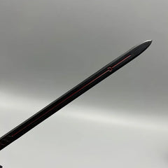 Anime-style black zinc alloy sword replica with red accents, collectible for display or cosplay