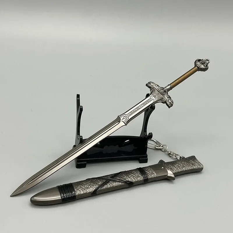1:6 scale anime-style zinc alloy sword replica with detailed scabbard and display stand