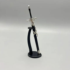 Anime-style 1:6 zinc alloy sword replica on black stand, collectible display from BlacksmithSONG