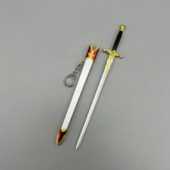 Anime-style 1:6 zinc alloy sword replica with decorated sheath, collectible cosplay accessory
