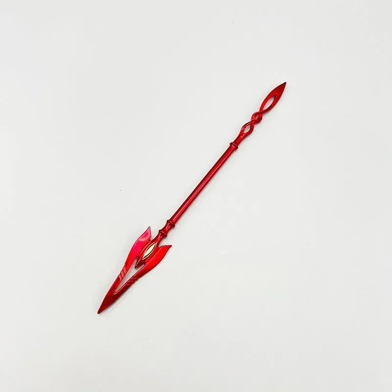 Red 1:6 scale anime-style zinc alloy spear replica collectible on white background