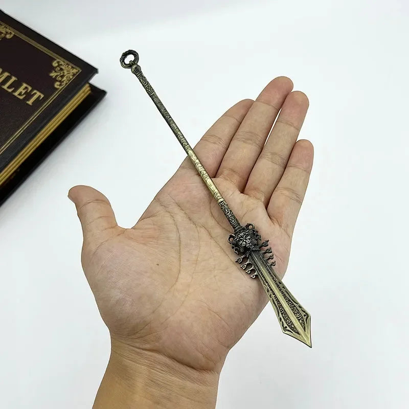 Hand holding 1:6 anime-style zinc alloy fantasy sword replica, BlacksmithSONG collectible