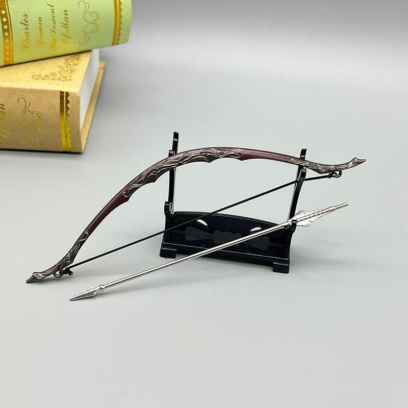 Galadhrim Bow Replica - LOTR Lothlórien Elven Archery 1:6 Scale | Polished Alloy Recurve Design | Lady Galadriel Guard Display for Archery Enthusiasts - BlacksmithSONG