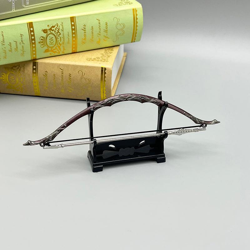 Galadhrim Bow Replica - LOTR Lothlórien Elven Archery 1:6 Scale | Polished Alloy Recurve Design | Lady Galadriel Guard Display for Archery Enthusiasts - BlacksmithSONG