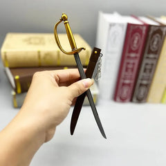 Brass-Hilt Pirate Captain's Cutlass — Diecast Zinc-Alloy Replica | Desk Display Collectible 22cm | BlacksmithSONG