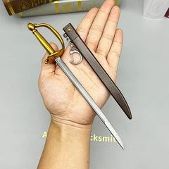 Brass-Hilt Pirate Captain's Cutlass — Diecast Zinc-Alloy Replica | Desk Display Collectible 22cm | BlacksmithSONG