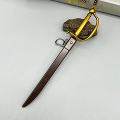 Brass-Hilt Pirate Captain's Cutlass — Diecast Zinc-Alloy Replica | Desk Display Collectible 22cm | BlacksmithSONG